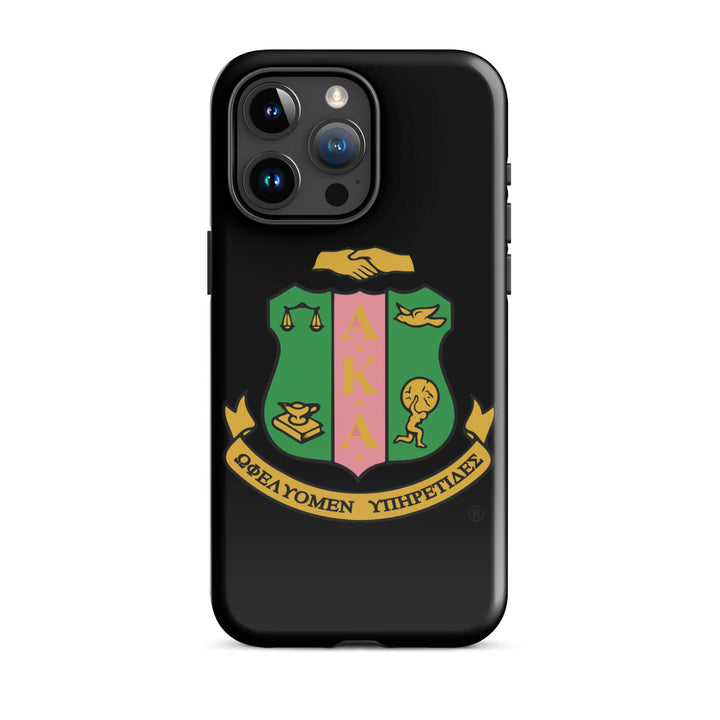 AKA Shield Tough Case for iPhone® featuring Greek letters and symbols, perfect for sorority and fraternity paraphernalia.