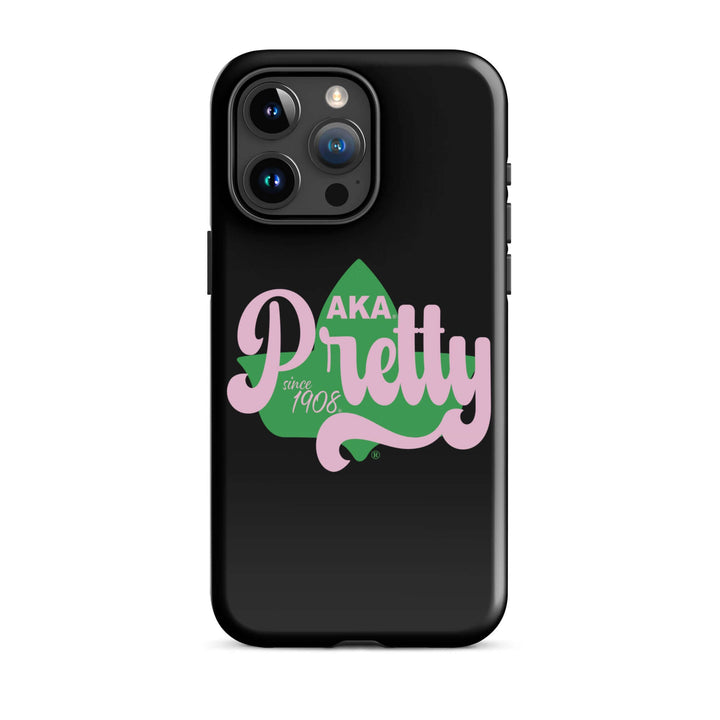AKA Pretty Ivy Tough Case for iPhone® in black, stylish Greek gear for sorority and fraternity members.