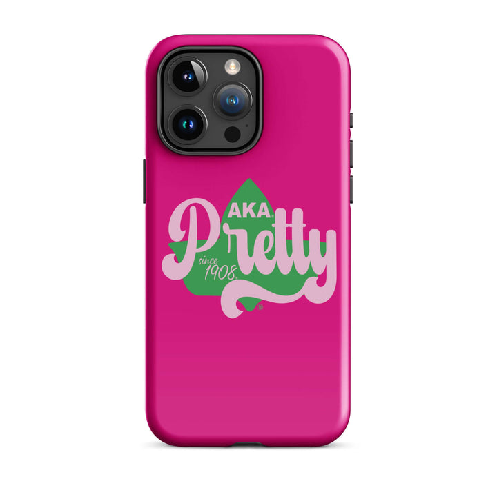 AKA Pretty Pink Ivy Tough Case for iPhone, stylish sorority paraphernalia with dual-layer protection.