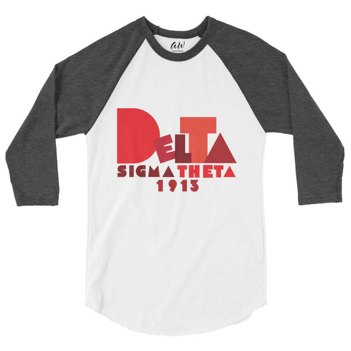 Delta Summer Raglan Shirt featuring Delta Sigma Theta 1913 design, perfect for sorority and fraternity greek gear.