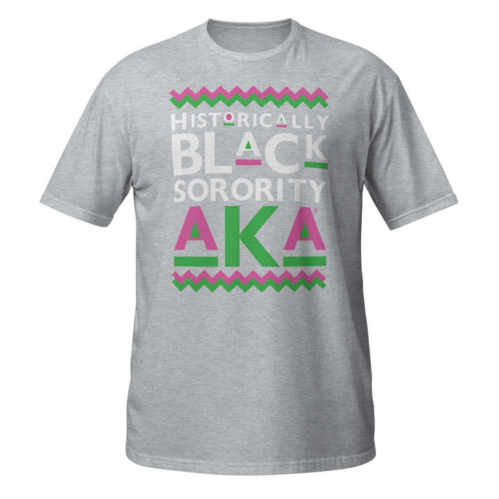 AKA Historically Black Sorority T-Shirt in Sport Grey, perfect for Greek gear and fraternity/sorority paraphernalia.