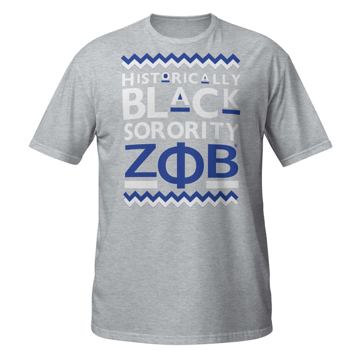 Zeta Historically Black T-Shirt in Sport Grey, featuring bold text design for sorority and fraternity pride.