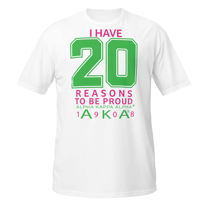 AKA Reasons T-Shirt featuring vibrant text celebrating sorority pride with a comfortable fit and durable design.