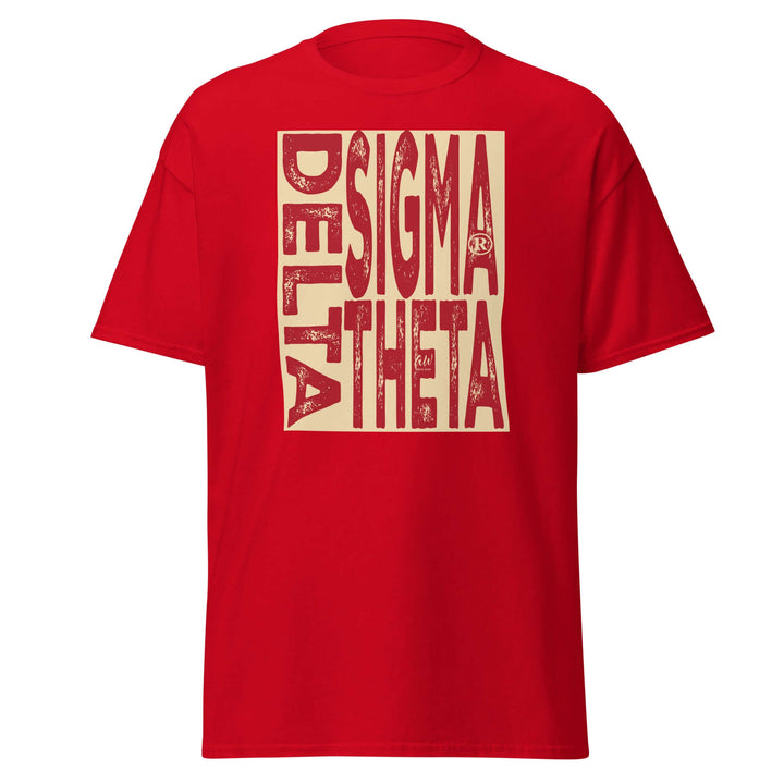 Delta Sigma Theta Sorority T-Shirt in red, perfect sorority paraphernalia and Greek gear for proud members.