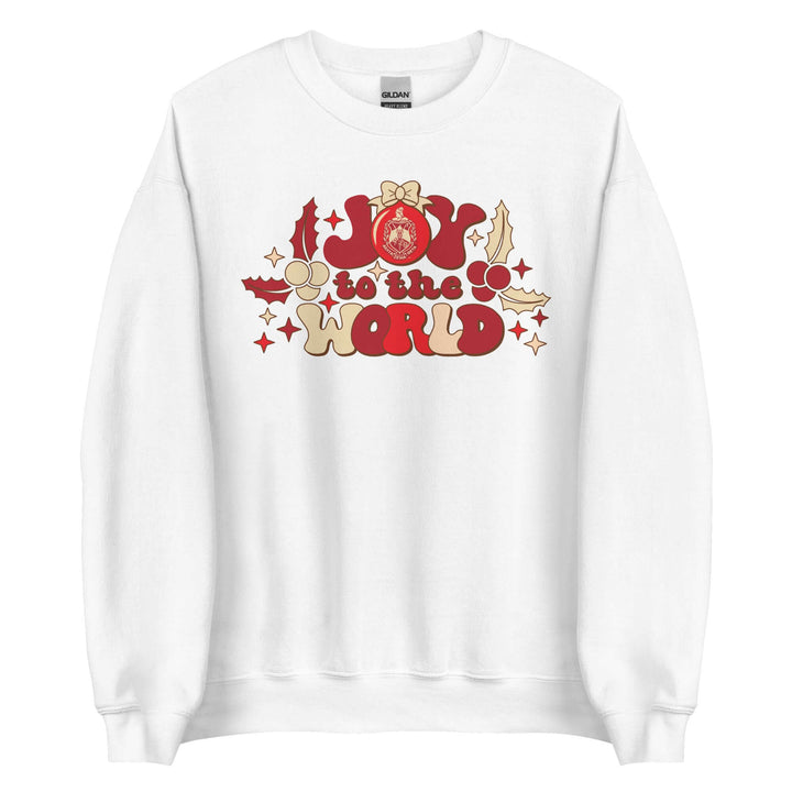 Delta Sigma Theta Joy to the World Christmas sweatshirt, perfect sorority and fraternity gift for the holiday season.