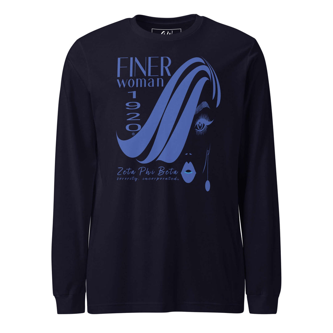 Zeta Phi Beta Finer Womanhood T-shirt in black, highlighting sorority pride and Greek gear style.
