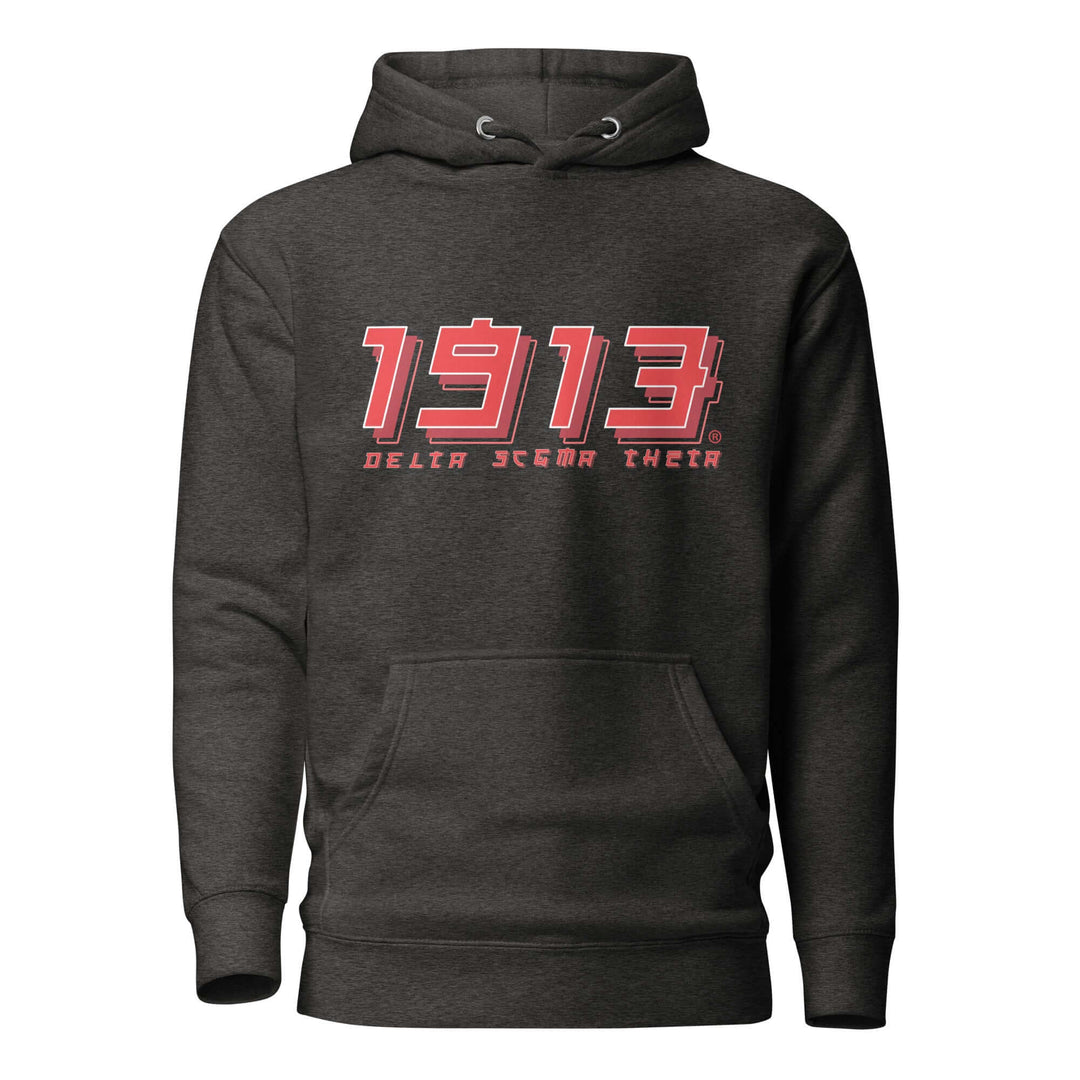 Delta Sigma Theta "Crimson and Cream" Hoodie featuring 1913 design, perfect sorority paraphernalia for Greek gear enthusiasts.