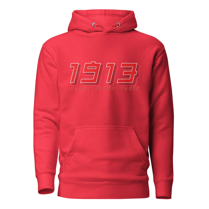 Delta Sigma Theta "1913" hoodie in red, ideal sorority paraphernalia for Greek gear enthusiasts.