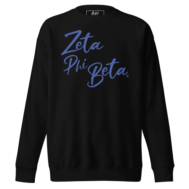 Zeta Phi Beta scripted sweatshirt for sorority and fraternity greek gear, featuring a comfortable fit and stylish design.