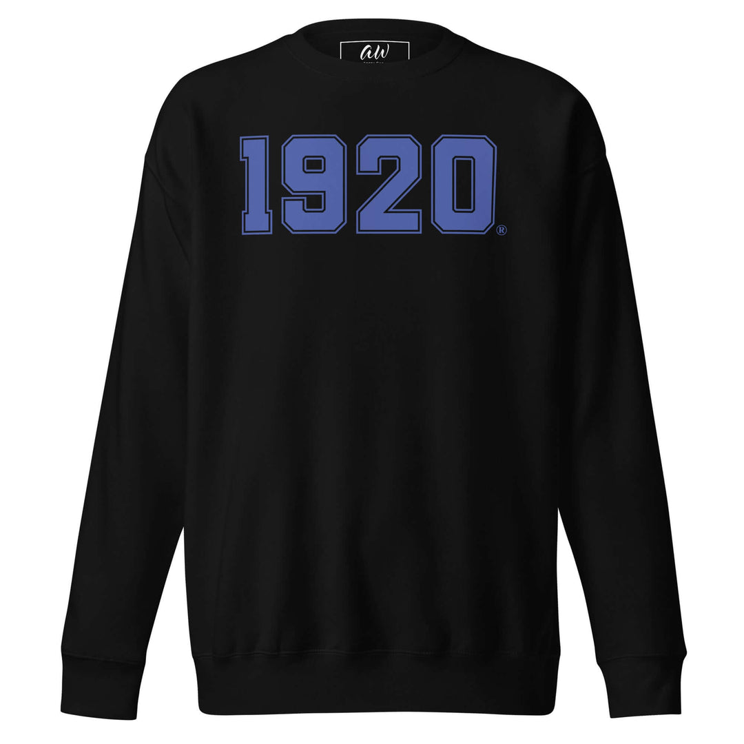 Zeta Phi Beta 1920 Classic Sweatshirt in black, ideal for sorority and fraternity Greek gear lovers. Stylish and comfortable for everyday wear.