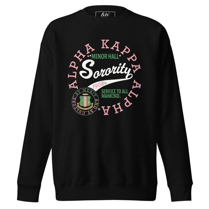 AKA Retro Sweatshirt featuring sorority insignia and bold graphic design, perfect for Greek gear.