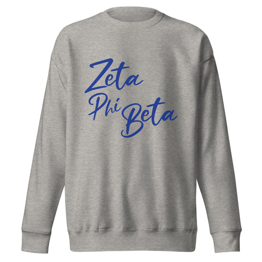 Zeta Blue Script Sweatshirt