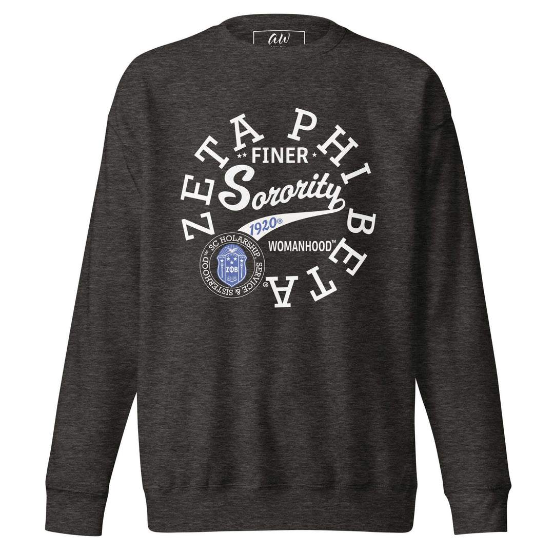 Zeta Retro Athletic Sweatshirt featuring Zeta Phi Beta Sorority design, perfect Greek gear for sorority members and alumni.