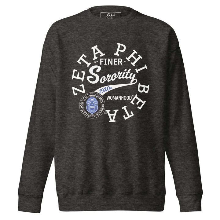 Zeta Retro Athletic Sweatshirt featuring Zeta Phi Beta Sorority design, perfect Greek gear for sorority members and alumni.