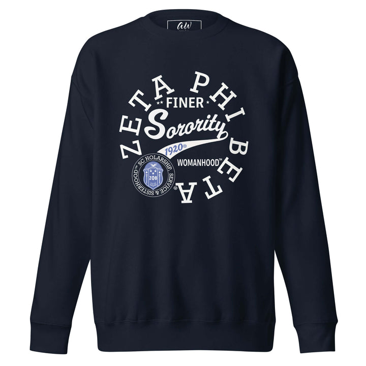 Zeta Phi Beta Sorority vintage athletic sweatshirt featuring bold logo design, perfect for Greek gear and sorority paraphernalia.
