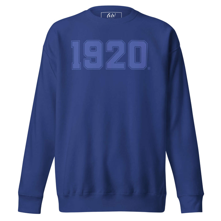 Zeta Phi Beta 1920 sweatshirt in navy, perfect for sorority and fraternity paraphernalia and Greek gear enthusiasts.