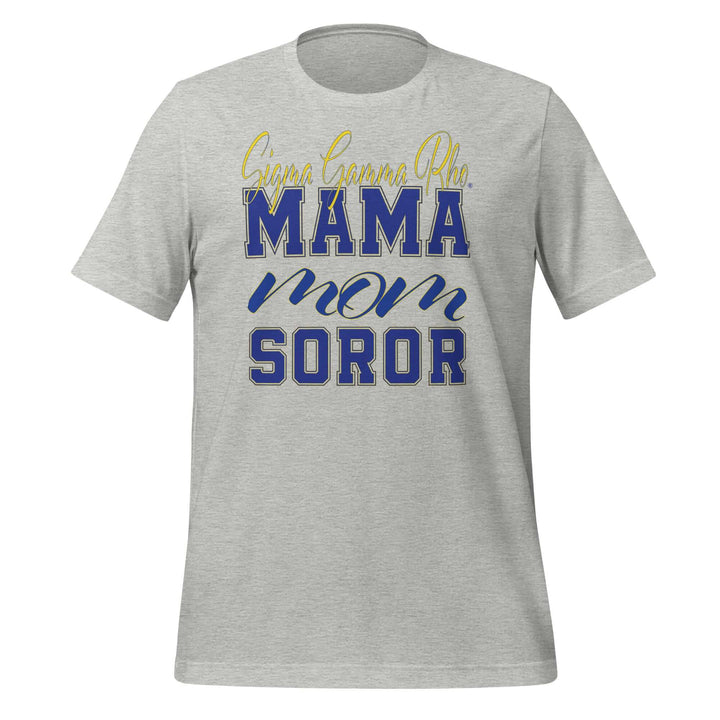 Soft SGRho MAMA T-Shirt, perfect for sorority and fraternity paraphernalia, showcasing Greek gear style.