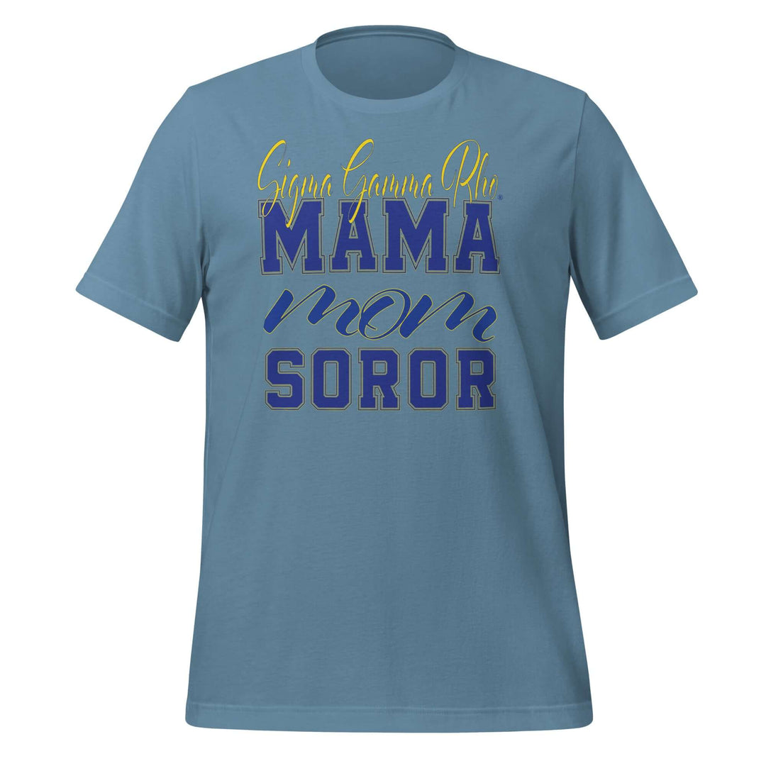 SGRho MAMA T-Shirt, soft cotton sorority apparel, perfect for Greek gear and fraternity paraphernalia.