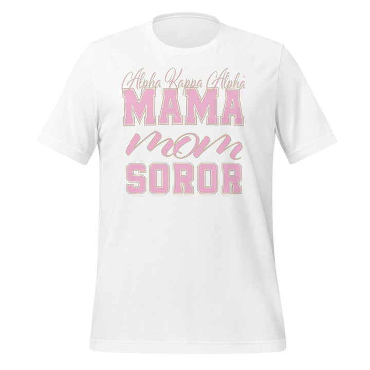 Alpha Kappa Alpha MAMA t-shirt, soft and lightweight sorority gear for moms, perfect Greek paraphernalia.