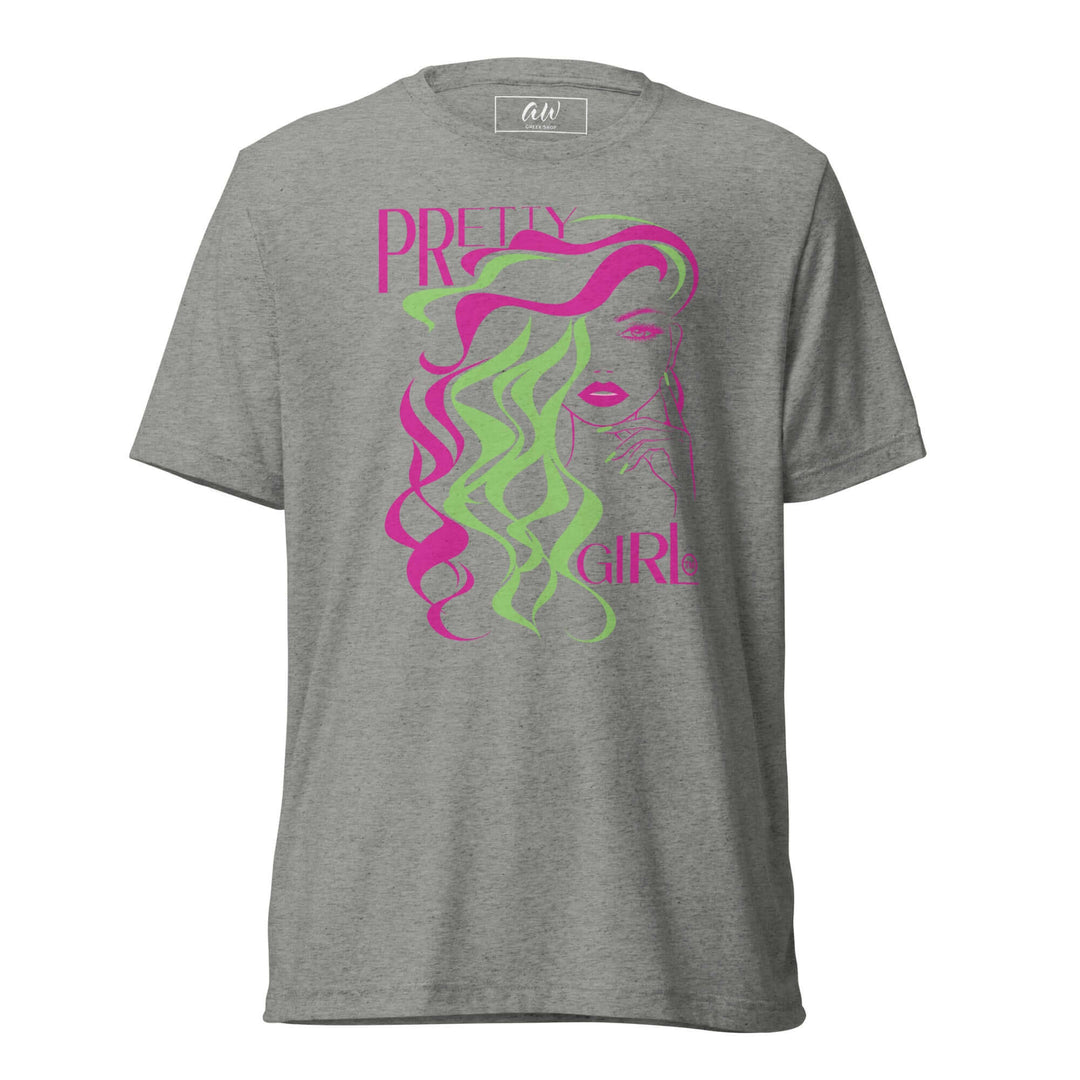AKA Pretty Girl T-Shirt featuring vibrant graphic design, perfect for sorority and fraternity Greek gear enthusiasts.