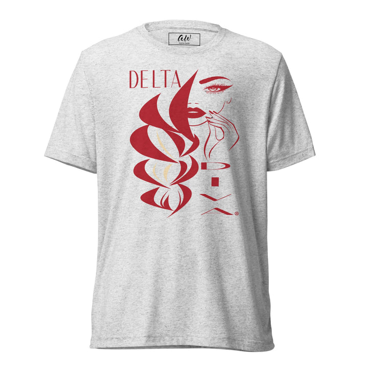 Delta Diva T-Shirt featuring vintage design for sorority and fraternity greek gear, crafted from premium tri-blend fabric.