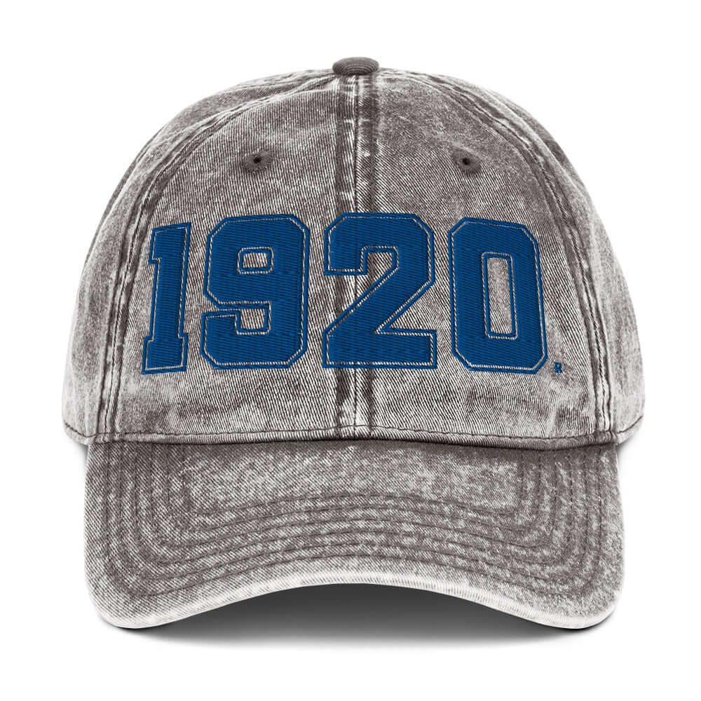 Zeta Phi Beta vintage cotton twill cap with 1920 embroidery, perfect for sorority and fraternity paraphernalia.