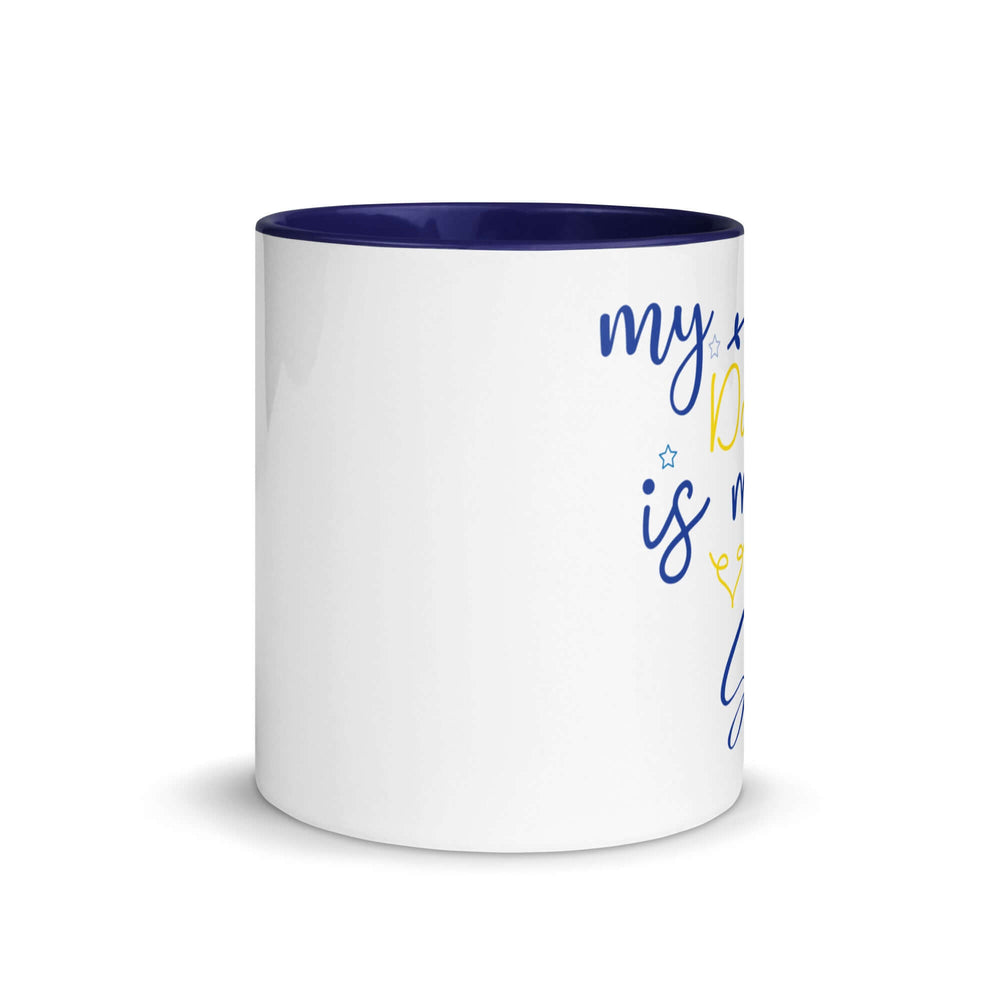 SGRho Daughter is My Soror mug with colorful interior, perfect for sorority enthusiasts and Greek gear lovers.