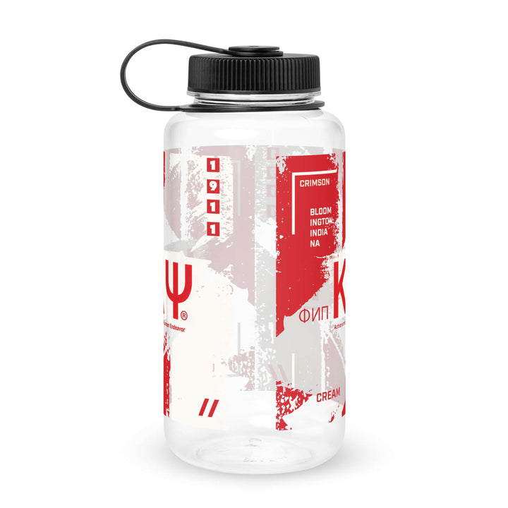 Kappa Alpha Psi water bottle, 32 oz Tritan container with crimson design, ideal for sorority and fraternity gear.