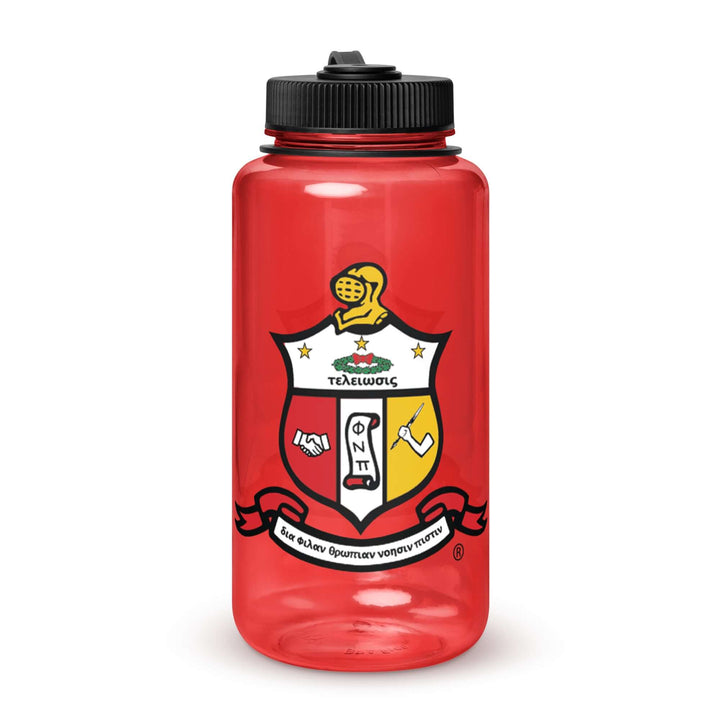 Kappa Alpha Psi Coat of Arms wide mouth water bottle for sorority and fraternity paraphernalia, ideal for workouts and outdoor activities.