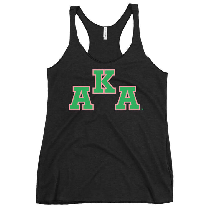 AKA Racerback Tank showcasing vibrant sorority logo, perfect for Greek gear and fraternity paraphernalia.